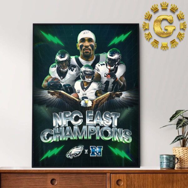 Congrats Philadelphia Eagles NFC East Champions 2024 NFL Home Decor Poster Canvas