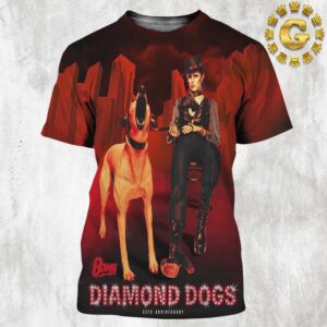 Diamond Dogs Limited Edition Poster Celebrating the 50th Anniversary All Over Print Shirt