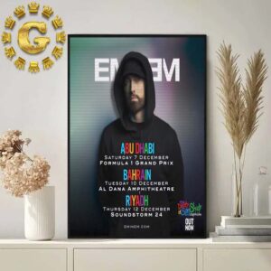 Eminem Official Poster The Death Of Slim Shady In Middle East On December 7 10 And 12 2024 Home Decor Poster Canvas