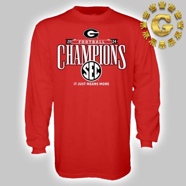 Georgia Bulldogs 2024 SEC Football Conference Champions Locker Room Long Sleeve Unisex T-Shirt