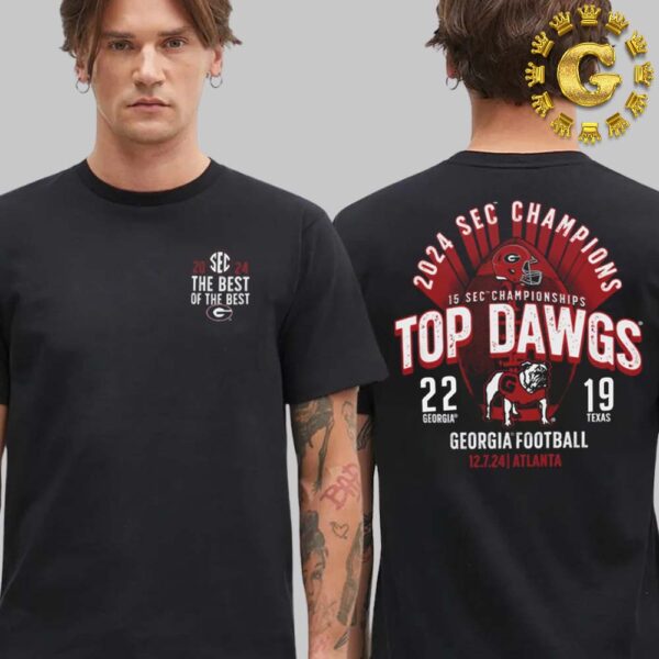 Georgia Bulldogs 2024 SEC Football Conference Champions Score Two Sides Unisex T-Shirt