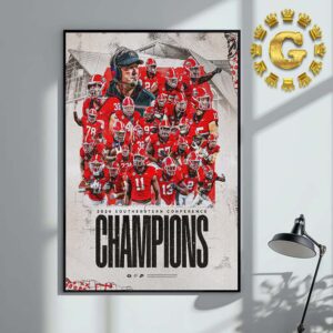 Georgia Bulldogs Football 2024 SEC Champions Home Decor Poster Canvas