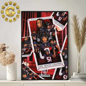 Houston Texans Are AFC South Champions Playoff NFL 2024 Home Decor Poster Canvas