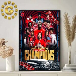 Houston Texans Back To Back AFC South Champions 2024 NFL Home Decor Poster Canvas