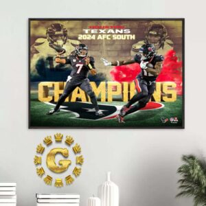 Houston Texans Fanatics Authentic 2024 AFC South Division Champions NFL Home Decor Poster Canvas