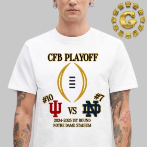 Indiana Hoosiers Vs Notre Dame Fighting-Irish 2024 CFP 1st Round Matchup NCAA Division Unisex T-Shirt