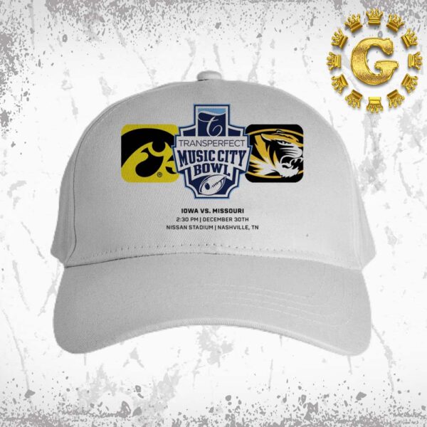 Iowa Hawkeyes Vs Missouri Tigers 2024 Transperfect Music City Bowl At Nissan Stadium In Nashville TN On December 30th Classic Cap Hat Snapback