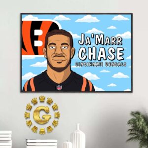 Ja Marr Chase Cincinnati Bengals The Simpsons Simpsons Characters NFL Home Decor Poster Canvas