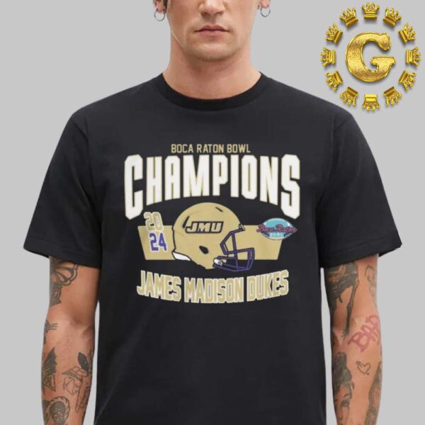 James Madison Dukes Boca Raton Bowl Champions 2024 Helmet Unisex T-Shirts