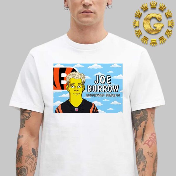 Joe Burrow Cincinnati Bengals The Simpsons Simpsons Characters NFL Unisex T-Shirt