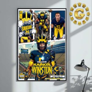 Kainoa Winston Michigan Wolverines Football Welcome Home NCAA Home Decor Poster Canvas