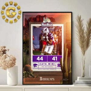 Kansas State Wildcats Football Are 2024 Rate Bowl Champions Home Decor Poster Canvas