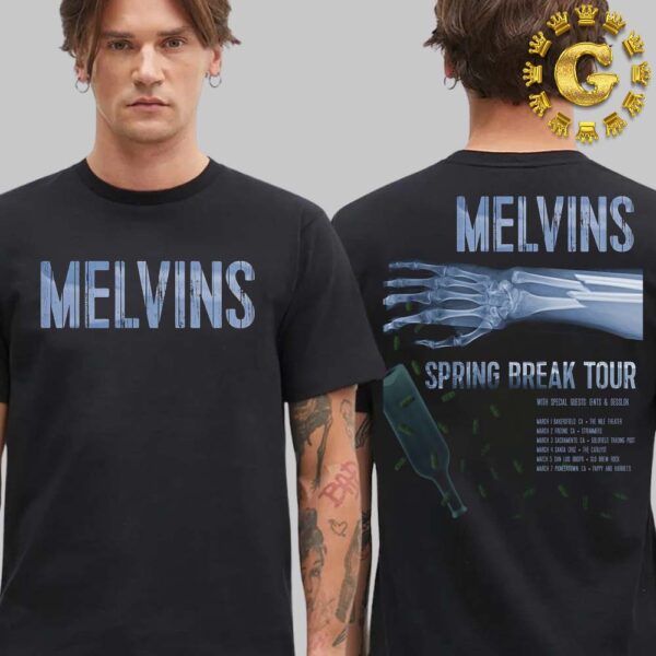 Melvins Official Poster Spring Break Tour In California On March 1 to 7 2025 Two Sides Unisex T-Shirt