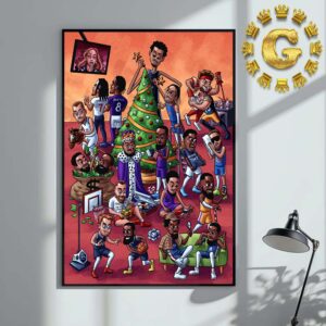 Merry Christmas From The NBA And NFL Home Decor Poster Canvas