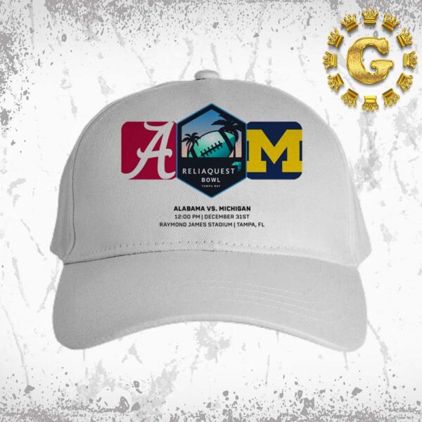 Michigan Wolverines Vs Alabama Crimson Tide 2024 Reliaquest Bowl At Raymond James Stadium In Tampa FL On December 31st Classic Cap Hat Snapback