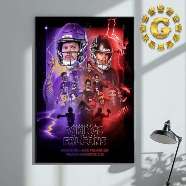 Minnesota Vikings Vs Atlanta Falcons National Football League NFL In US Bank Stadium On December 8th 2024 Home Decor Poster Canvas