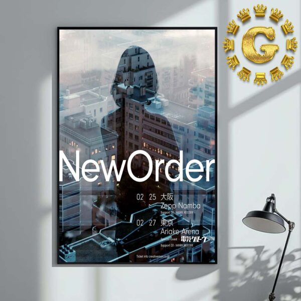 New Order Band Official Poster At Osaka And Tokyo In Japan On February 25 And 27 2025 Home Decor Poster Canvas