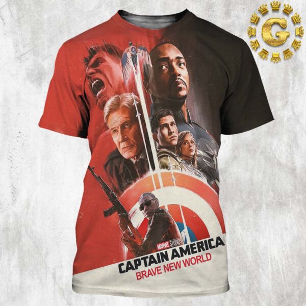 New Poster For Captain America Brave New World Only In Theaters February 14th 2024 All Over Print Shirt