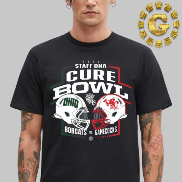 Ohio Bobcats Football Vs Jacksonville State Gamecocks Football Staff DNA Cure Bowl 2024 Unisex T-Shirt