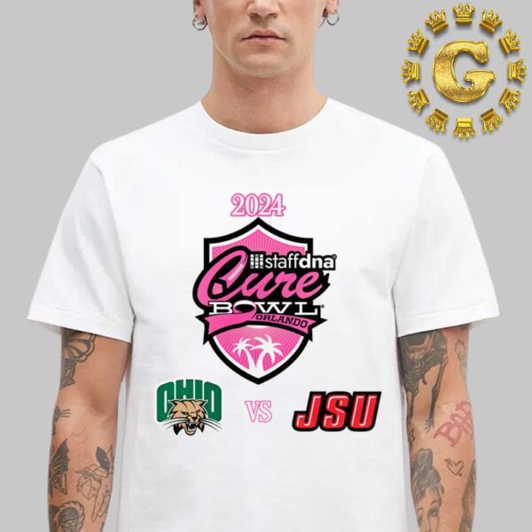 Ohio Bobcats Vs Jacksonville State Gamecocks 2024 Cure Bowl Matchup Unisex T-Shirt