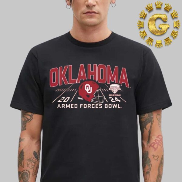 Oklahoma Sooners Football 2024 Lockheed Martin Armed Forces Bowl Helmet Unisex T-Shirt