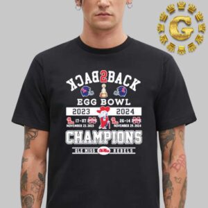 Ole Miss Rebels Egg Bowl 2023-2024 Champions Back2back Proud Unisex T-Shirt