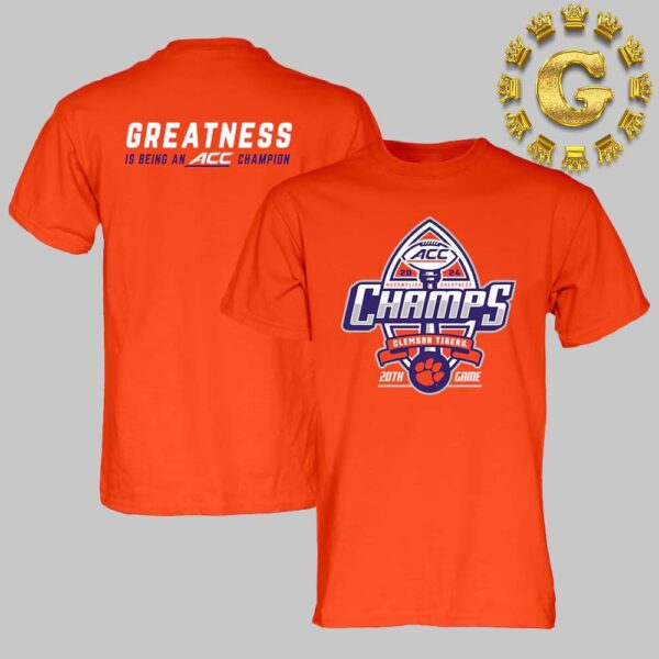 Orange Clemson Tigers 2024 ACC Football Conference Champions Locker Room Unisex T-Shirt