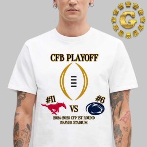 Penn State Nittany Lions Vs Southern Methodist Mustangs 2024-2025 CFB Playoff Matchup Unisex T-Shirt