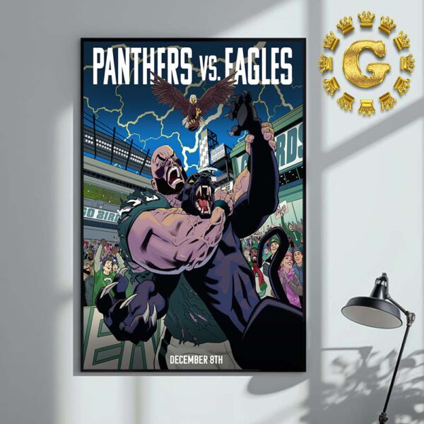 Philadelphia Eagles Vs Carolina Panthers Face To Face On December 8th NFL 2024 Home Decor Poster Canvas