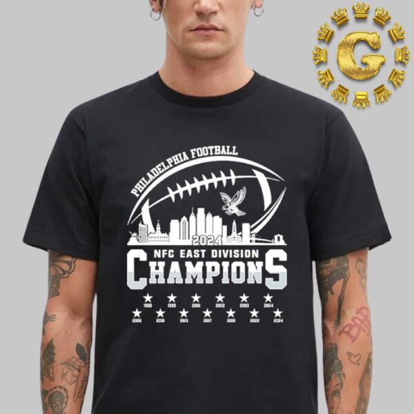 Philadelphia Eagles Football 2024 NFC East 13 Time Champions Unisex T-Shirt