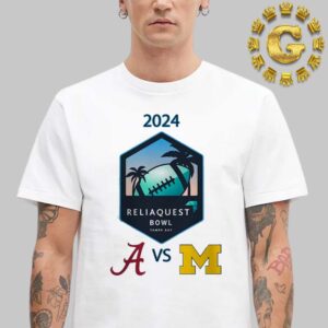 Reliaquest Bowl 2024 Alabama Crimson Tide Versus Michigan Wolverines Matchup In Tampa Florida On December 31 2024 Unisex T-Shirt