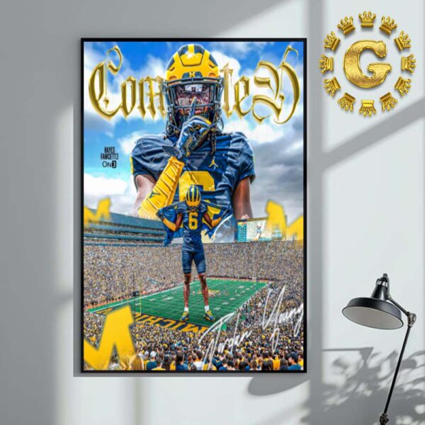 SAF Jordan Young Go to Michigan Wolverines Football Completed NCAA Home Decor Poster Canvas