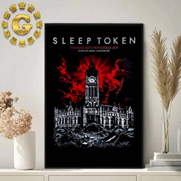 Sleep Token Official Poster In Manchester At CO OP Live Arena On November 26th 2024 Home Decor Poster Canvas