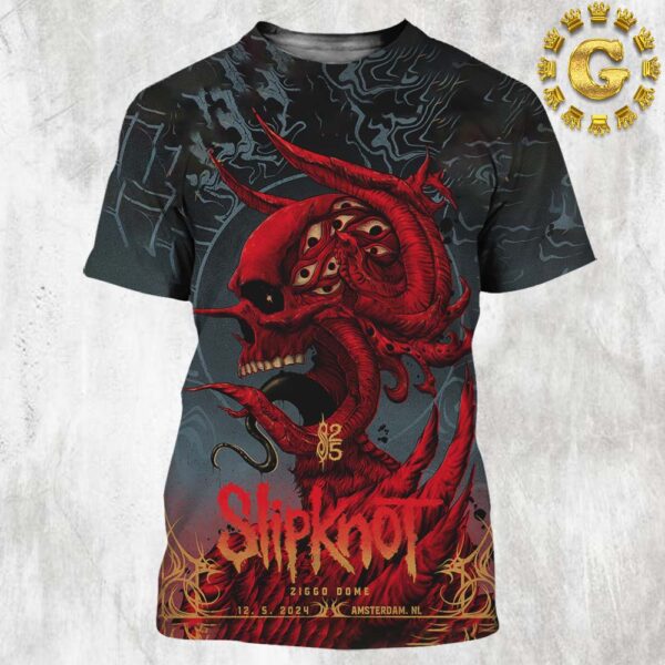 Slipknot 2024 Tour Poster 25th Anniversary In Amsterdam Netherlands At Ziggo Dome On December 5 2024 All Over Print Shirt