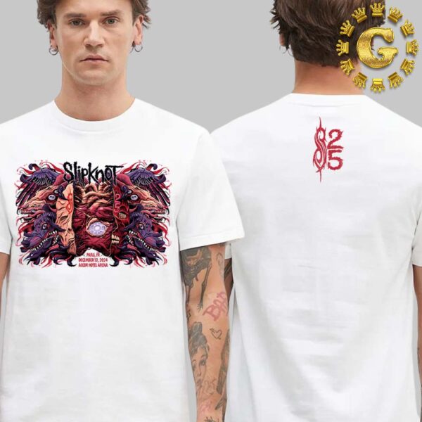 Slipknot Merch Tee For Show In Paris France At Acor Hotel Arena On December 12th 2024 Two Sides Unisex T-Shirt