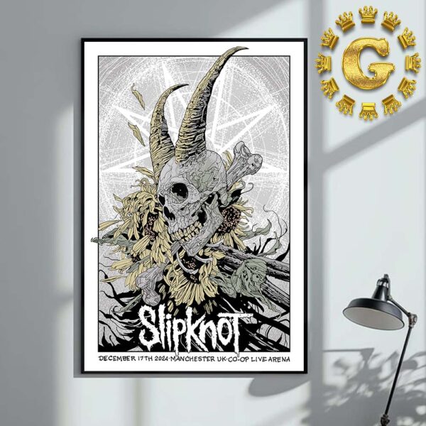 Slipknot Official Poster For Show In Manchester UK At CO OP Live Arena On December 17th 2024 Home Decor Poster Canvas