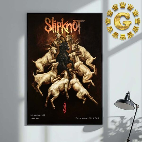 Slipknot Official Poster Night 1 In London UK At The O2 On December 20 2024 Home Decor Poster Canvas