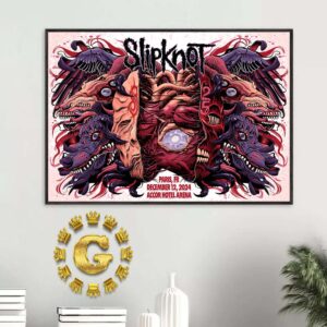 Slipknot Official Poster Show In Paris France At Acor Hotel Arena On December 12th 2024 Home Decor Poster Canvas