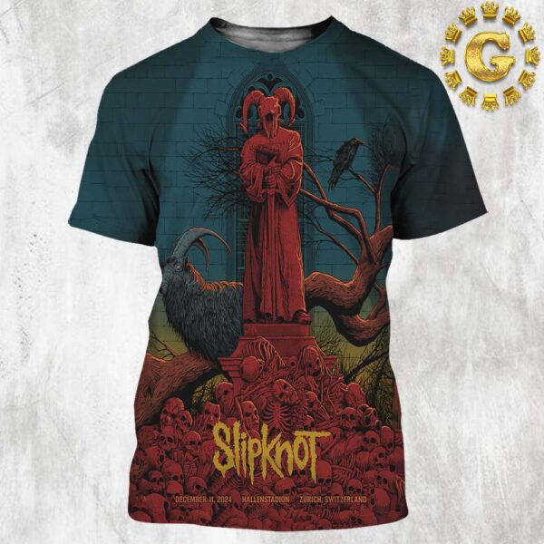 Slipknot Official Poster Show In Zurich Switzerland At Hallenstadion On December 11th 2024 All Over Print Shirt