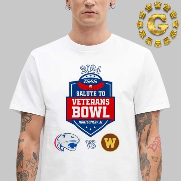 South Alabama Jaguars Vs Western Michigan Broncos 2024 Veterans Bowl Matchup NCAA Division Unisex T-Shirt