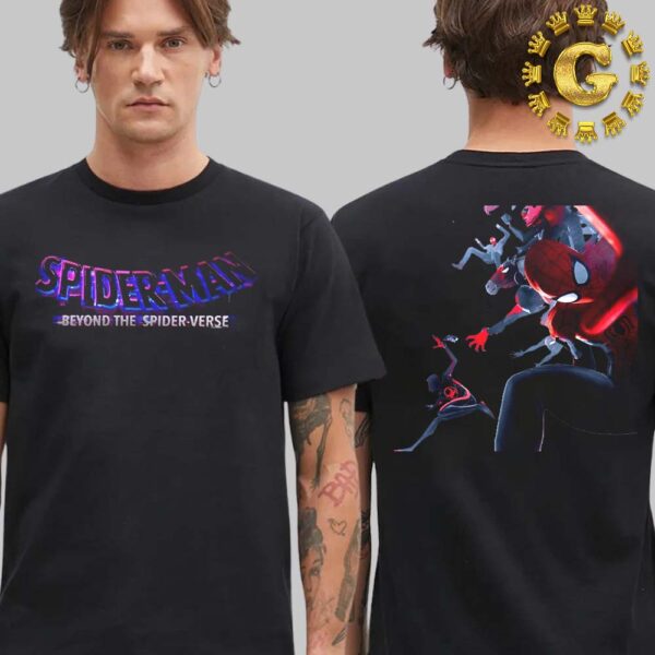 Spider Man Beyond The Spider Verse Logo And Photo Two Sides Unisex T-Shirt