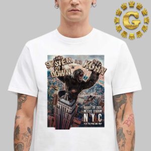 System Of A Down And Korn Poster For Show In New York City At Metlife Stadium On August 28 2025 King Kong Artwork Unisex T-Shirt