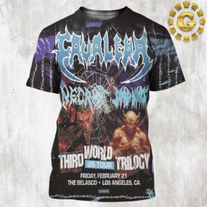 The Cavalera With Necrot  And Dead Event Poster  Heat Third World Trilogy US Tour At The Belasco In Los Angeles CA On February 21 2025 All Over Print Shirt