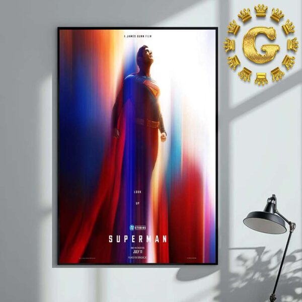 The First Poster For James Gunn’s Superman In Theaters On July 11 2025 Home Decor Poster Canvas