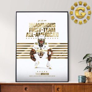 Travis Hunter Colorado Buffaloes Unanimous First Team All American NCAA 2024 Home Decor Poster Canvas