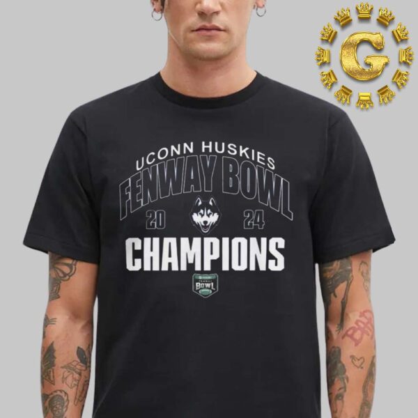 Uconn Huskies Football 2024 Wasabi Fenway Bowl Champions Logo Unisex T-Shirt