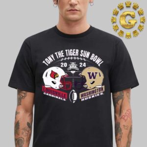 Washington Huskies Football Vs Louisville Cardinals Football 2024 Tony The Tiger Sun Bowl Helmet Unisex T-Shirt