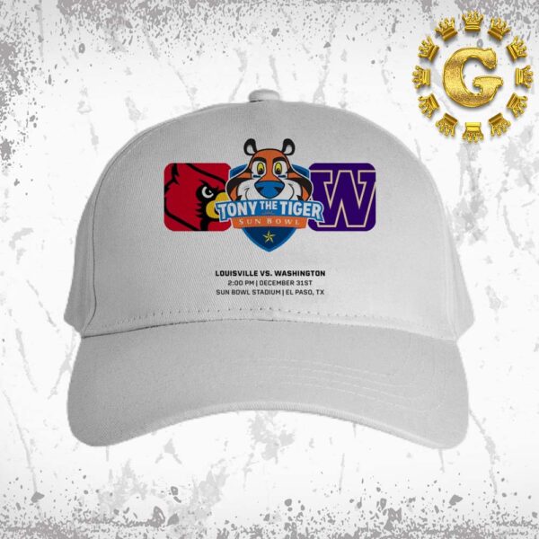 Washington Huskies Vs Louisville Cardinals 2024 Tony The Tiger Sun Bowl At Sun Bowl Stadium In El Paso TX On December 31st Classic Cap Hat Snapback