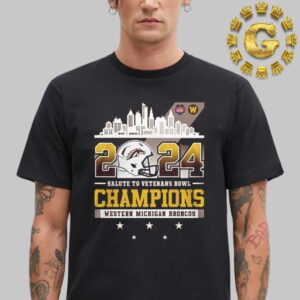 Western Michigan Broncos Champions Salute To Veterans Bowl 2024 Skyline Unisex T-Shirt