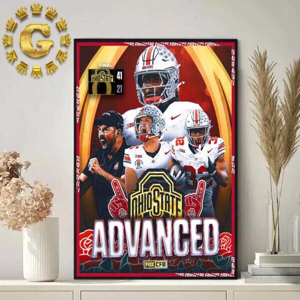 2025 Rose Bowl Champions Ohio State Buckeyes Football Advanced Home Decor Poster Canvas